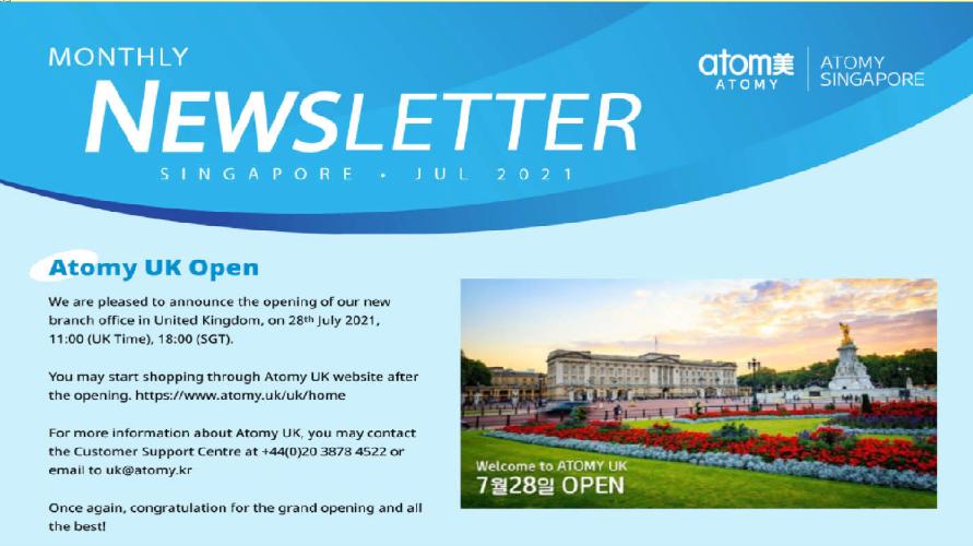 Atomy Singapore Newsletter - August Issue 2021