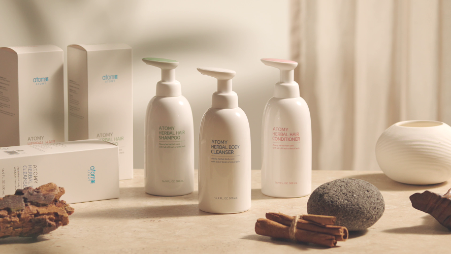 Atomy Herbal Shampoo, Conditioner, & Body Cleanser