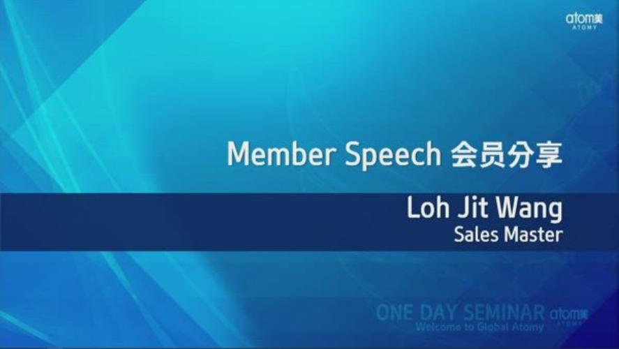 Member Speech By SM Loh Jit Wang