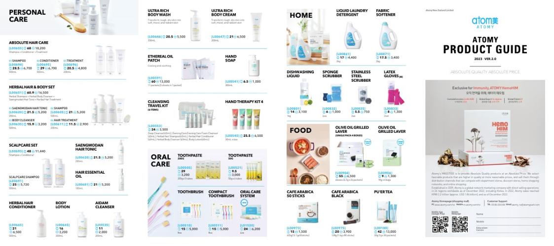 Atomy Products Leaflet - vol.2.0 2023 - New Zealand
