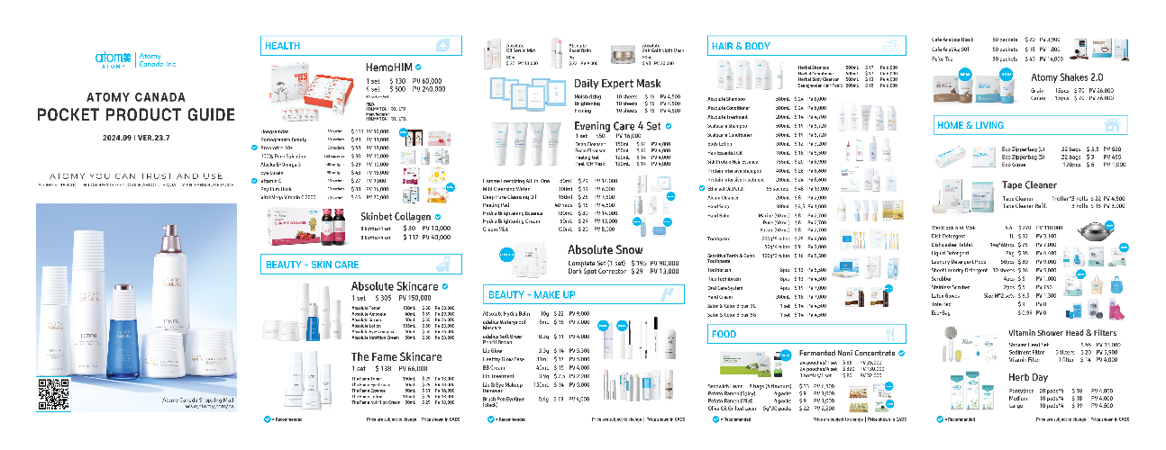 Atomy Canada Brochure - ver. 23.7 (2024.09)