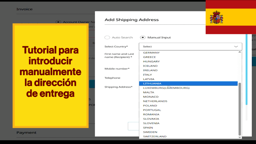 [ESP] Tutorial para introducir manualmentela direcci&oacute;nde entrega