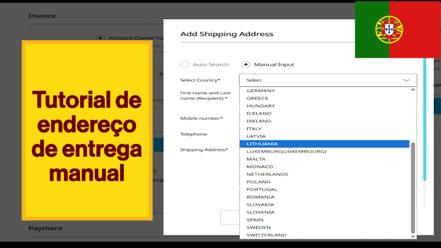 [POR]   Tutorial de endere&ccedil;o de entrega manual